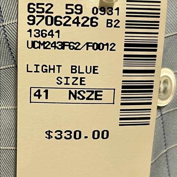 Prada Blue Pin Striped Dress Shirt Size 41–New with Tags - Picture 4 of 5